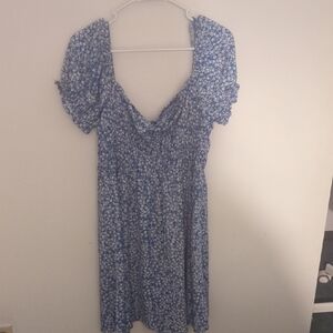 SHEIN Blue and White Floral Dress
